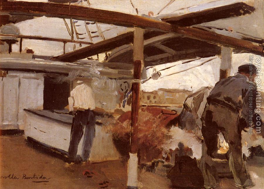 Joaquin Sorolla Y Bastida : Two Men On A Deck